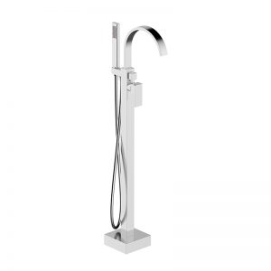 Square Bath Filler w/googseneck Spout-Chrome