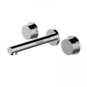 Rountte Wall Basin Mixer Set-Chrome