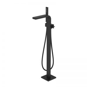 Square Bath Filler w/handshower-Matte Black